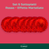 Set 6 Sottopiatti - Effetto Martellato - Rosso