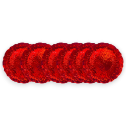 Set 6 Sottopiatti - Effetto Martellato - Rosso