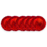 Set 6 Sottopiatti - Effetto Martellato - Rosso