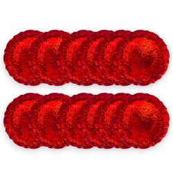Set 12 Sottopiatti - Effetto Martellato - Rosso