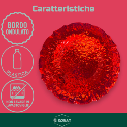 Set 12 Sottopiatti - Effetto Martellato - Rosso