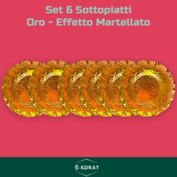 Set 6 Sottopiatti - Effetto Martellato - Oro