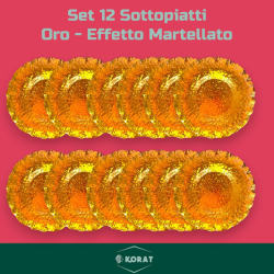 Set 12 Sottopiatti - Effetto Martellato - Oro