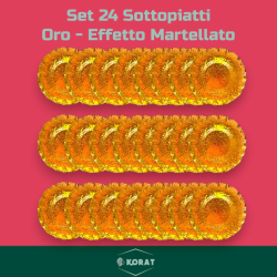 Set 24 Sottopiatti - Effetto Martellato - Oro