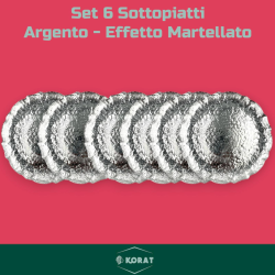 Set 6 Sottopiatti - Effetto Martellato - Argento