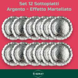 Set 12 Sottopiatti - Effetto Martellato - Argento