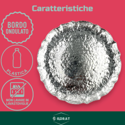 Set 12 Sottopiatti - Effetto Martellato - Argento