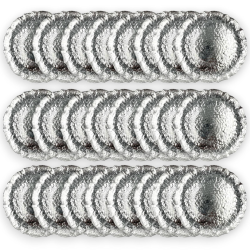 Set 24 Sottopiatti - Effetto Martellato - Argento