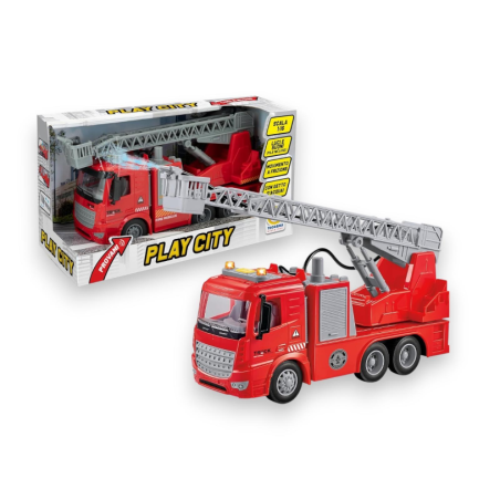Play City - Camion dei Pompieri con Scala Anticendio - Luci e Suoni - 