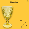 Set di 6 Calici in Vetro Colorati - Fantasia Diamante- 340 ML