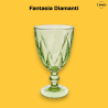 Set di 6 Calici in Vetro Colorati - Fantasia Diamante- 340 ML