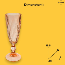 Set di 6 Calici in Vetro Colorati - Fantasia Diamante- 170 ML