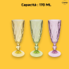 Set di 6 Calici in Vetro Colorati - Fantasia Diamante- 170 ML