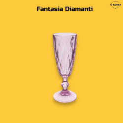 Set di 6 Calici in Vetro Colorati - Fantasia Diamante- 170 ML