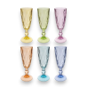 Set di 6 Calici in Vetro Colorati - Fantasia Diamante- 170 ML