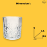 Set di 6 Bicchieri in Vetro Trasparente - 330 Ml - Modello Fiori