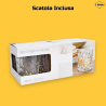 Set di 6 Bicchieri in Vetro Trasparente - 330 Ml - Modello Fiori