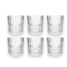 Set di 6 Bicchieri in Vetro Trasparente - 330 Ml - Modello Fiori