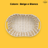 Cesta Ovale - 43x28 cm - Beige e Bianco