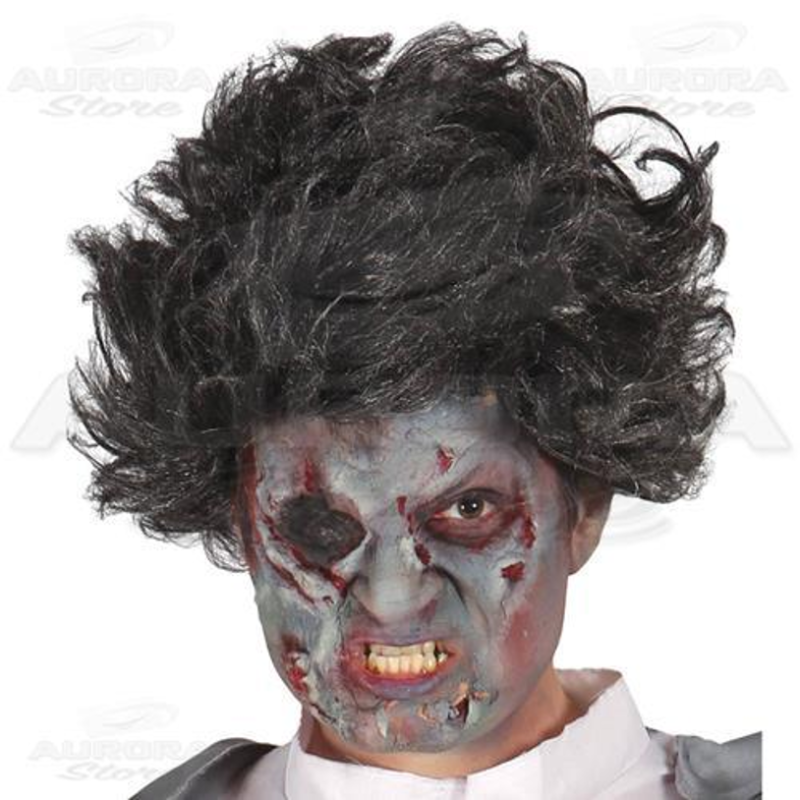 Parrucca Zombie capelli nero grigio