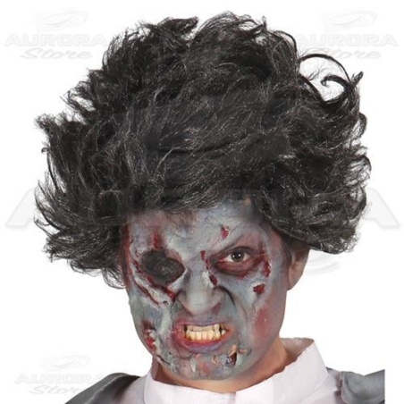 Parrucca Zombie capelli nero grigio