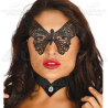Maschera in Pizzo Nero Forma Farfalla