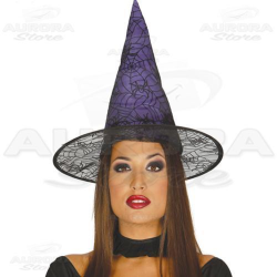 Cappello Viola Lilla Befana Strega Trama a Ragnatela