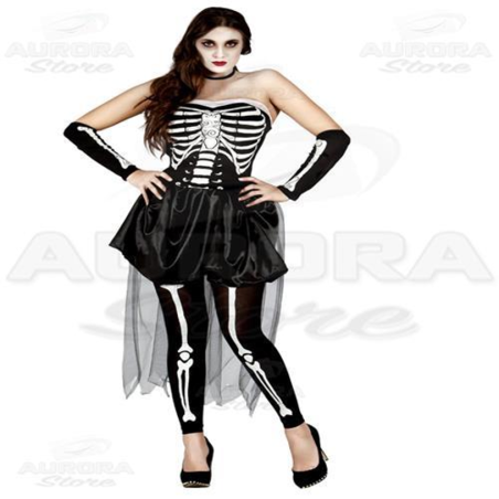 Costume Vestito Donna Moglie Scheletro 