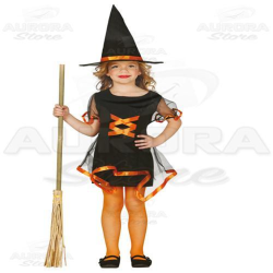 Costume Vestito Strega - Bimba - Nero Arancio