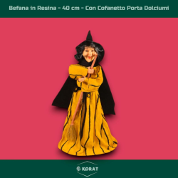 Befana Porta Dolciumi in Resina 40 cm - Con Cofanetto