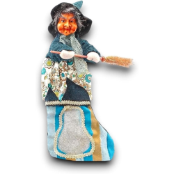 Befana Porta Dolciumi in Resina 40 cm - Con Calza