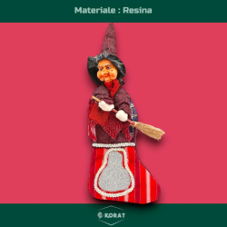 Befana Porta Dolciumi in Resina 40 cm - Con Calza