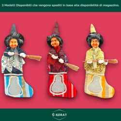 Befana Porta Dolciumi in Resina 40 cm - Con Calza