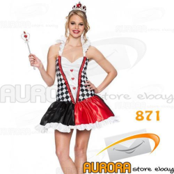 COSTUME SEXY REGINA DI CUORI BIANCO COD. 871