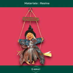Befana Appendino in Resina - 40 cm - 2 Modelli Assortiti - Con Luci e 