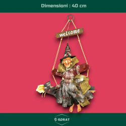 Befana Appendino in Resina - 40 cm - 2 Modelli Assortiti - Con Luci e 