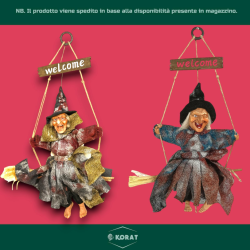 Befana Appendino in Resina - 40 cm - 2 Modelli Assortiti - Con Luci e 