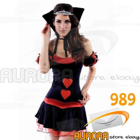 COSTUME SEXY REGINA DI CUORI NERO COD. 989