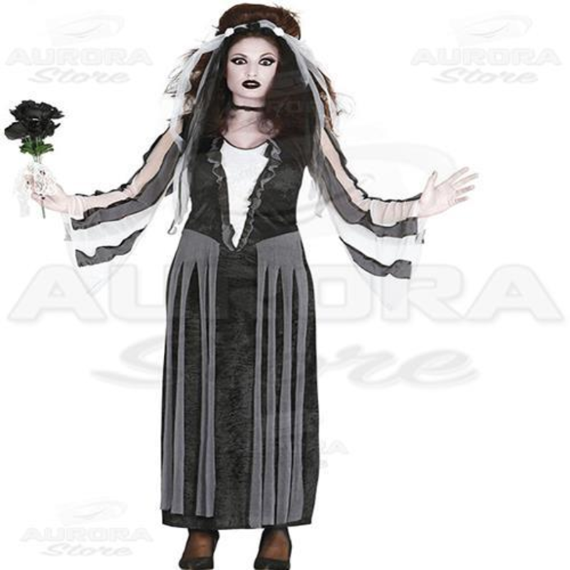 Costume Vestito Donna Sposa Vedova Nera