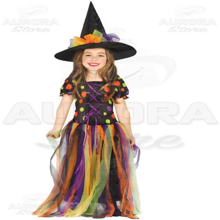 Costume Vestito Strega Arcobaleno - Bimba