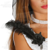 Spilla - Rosa con Piuma - Nero