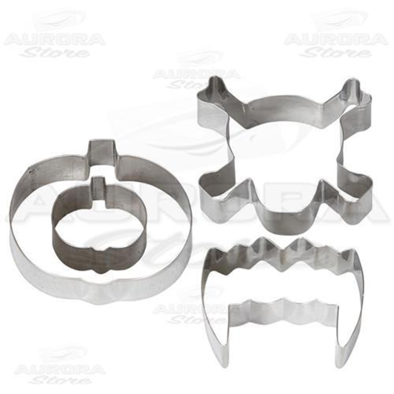 Set 2 stampini in metallo per biscotti Halloween