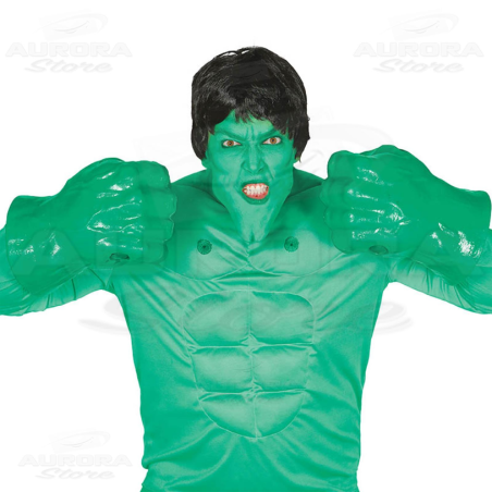 Maxi Guanti Verde - Mani Hulk in plastica 