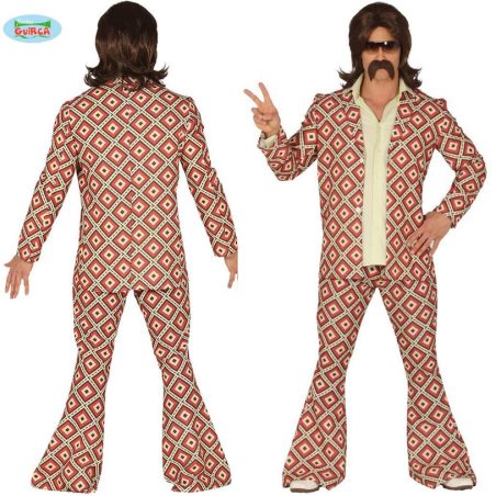 Costume Vestito Carnevale/Halloween - Anni 70 Disco Fever Uomo - Abito