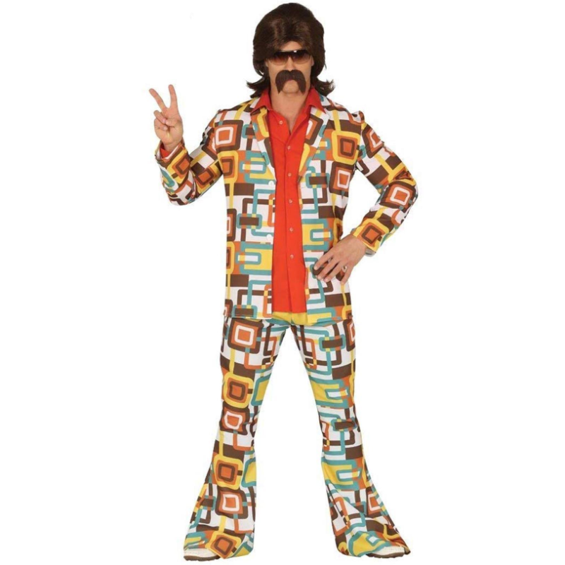 Costume Vestito Carnevale/Halloween - Anni 70 Disco Fever Uomo - Abito
