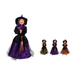Pupazzo Befana 3 ass. con scopa 40 cm