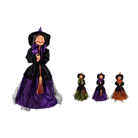 Pupazzo Befana 3 ass. con scopa 40 cm