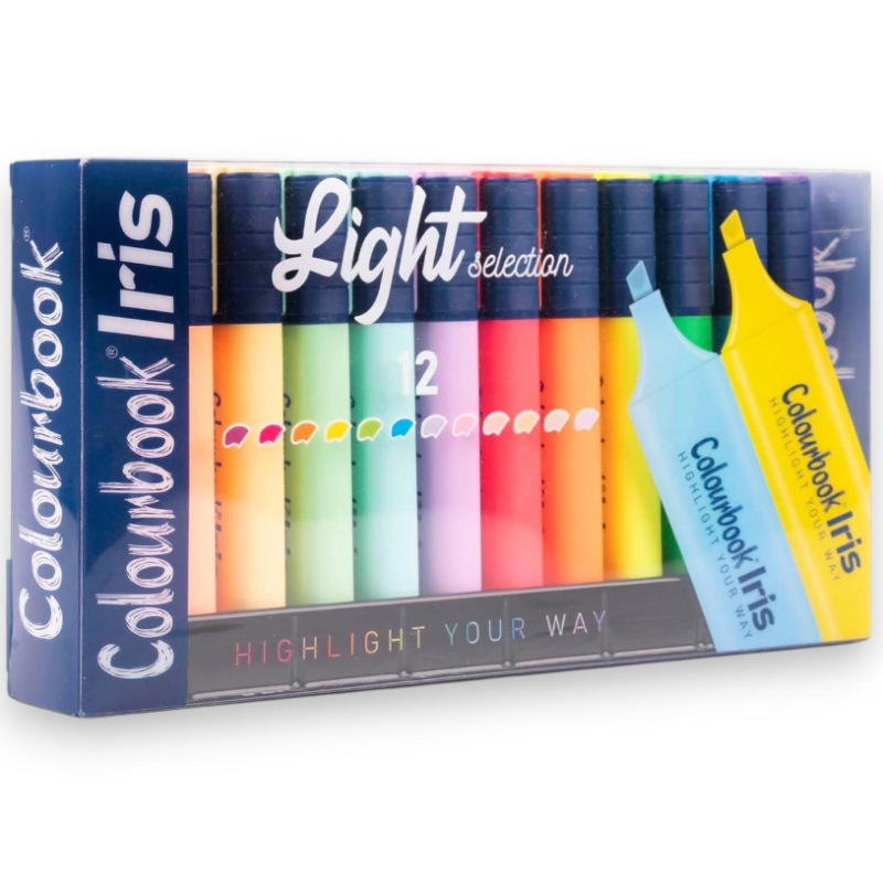 Colourbook - Box Evidenziatori IRIS - 6 Colori Fluo e 6 Pastello