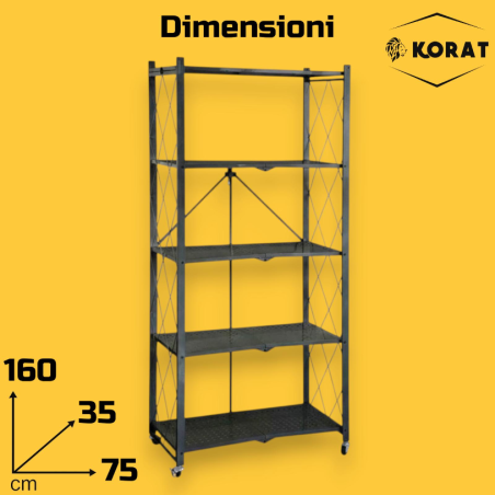 Scaffale in Ferro - 5 Ripiani - Nero - 263135