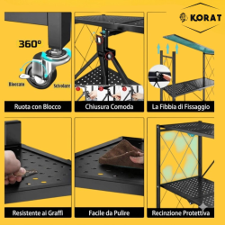 Scaffale in Ferro - 5 Ripiani - Nero - 263135
